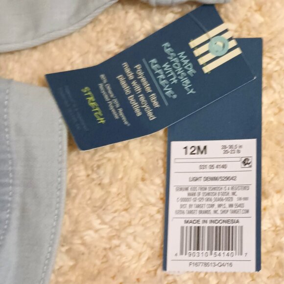 NWT ~Genuine Kids, from Oshkosh, Light Denim Jacket w/ Lace Accents (12 Months) - Picture 9 of 9